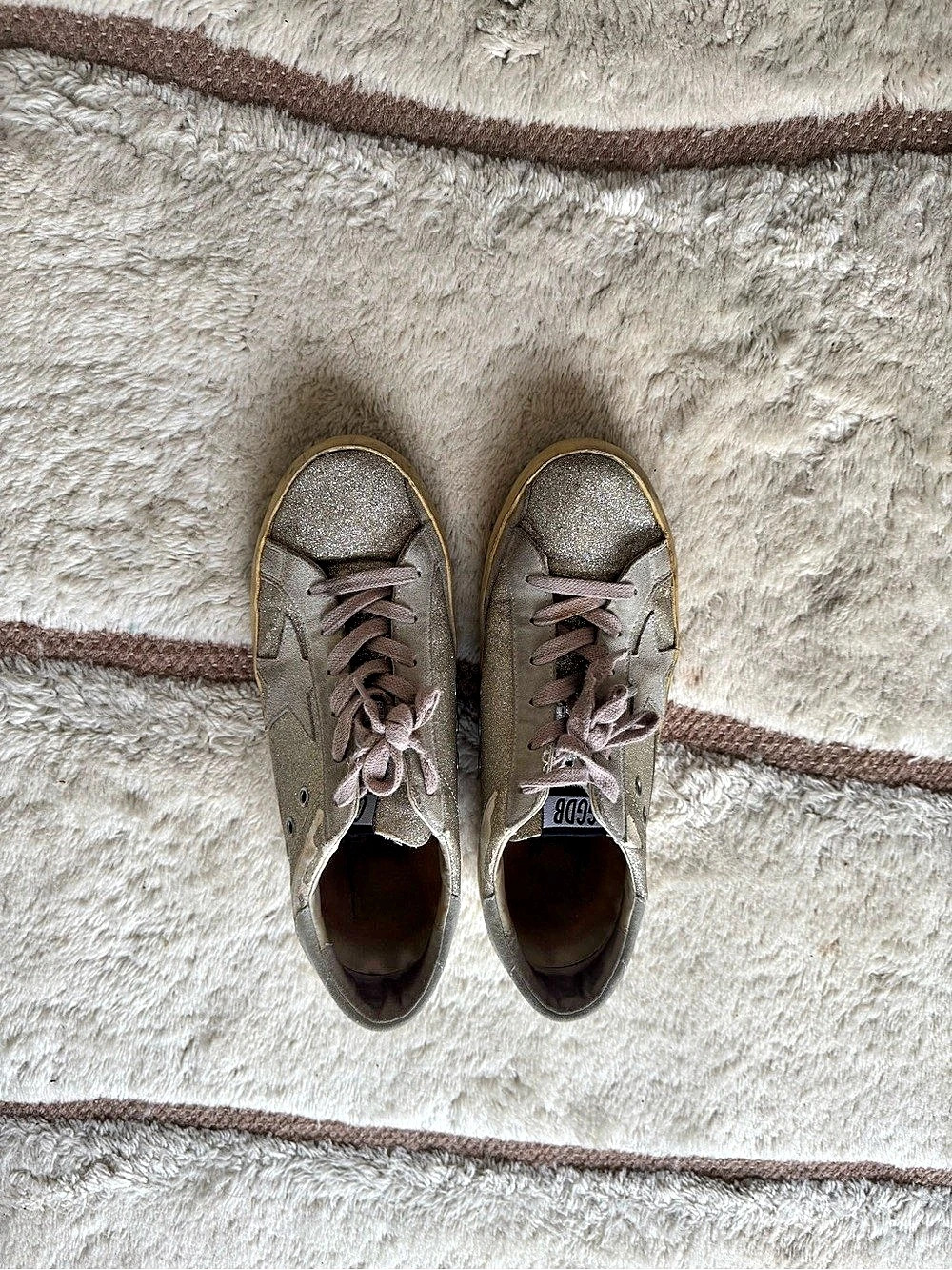 Golden Goose Super-Star Silver Glitter Sneakers
